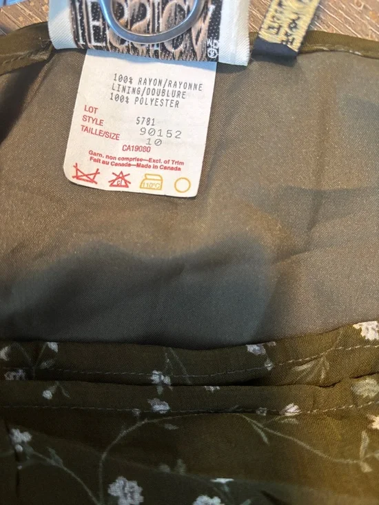 Jessica Vintage Olive Floral Midi Skirt Lightweight Flowy Chic Style - Picture 8 of 12